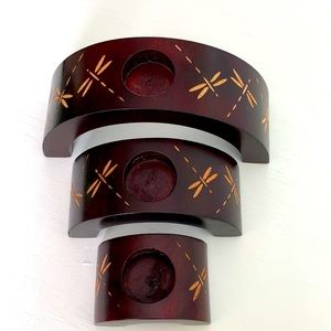 WOODEN CANDLE HOLDERS